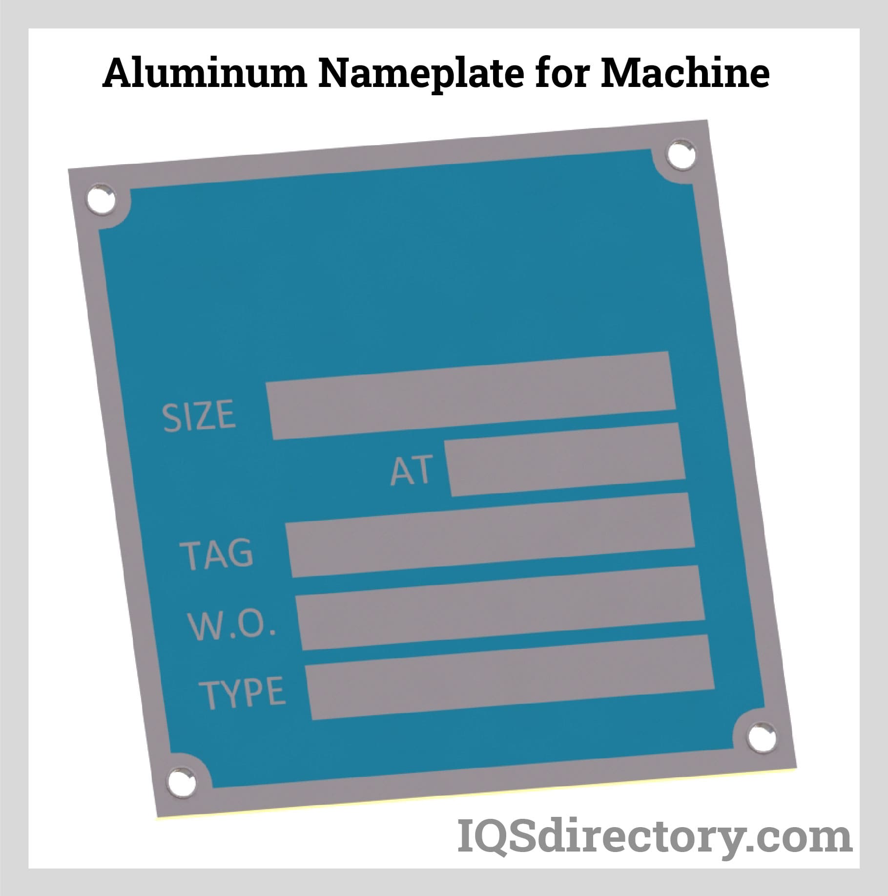 Aluminum Nameplate for Machine