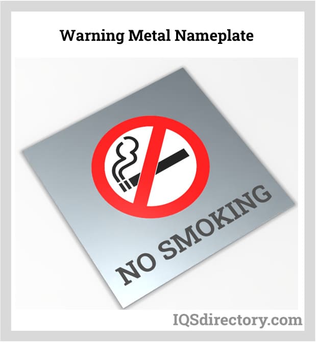 Warning Metal Nameplate